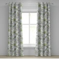 thumbnail image 1 of Ambesonne Lily Pattern Grommet Curtain, Watercolor Greenery, 50"x96", Pastel Purple Lime Green, 1 of 1