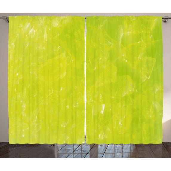 Ambesonne Lime Green Curtains 2 Panel Set, Grunge Color, 108" x 84", Apple Green