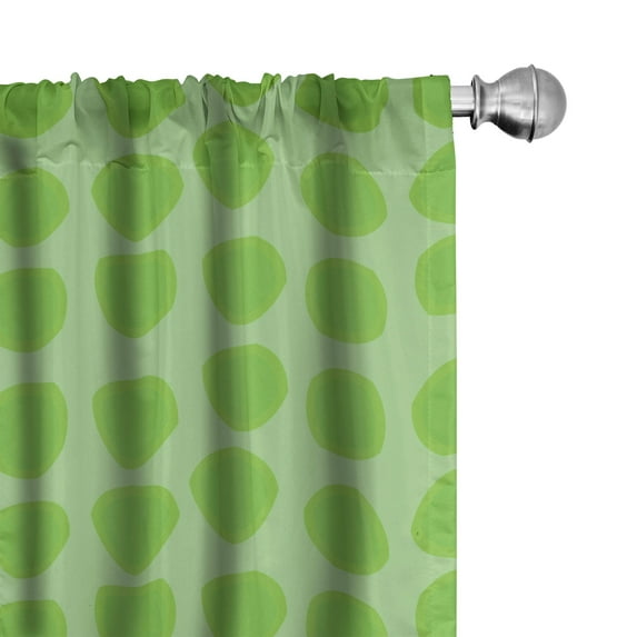 Ambesonne Lime Green Curtains, Simple Geometrical, Pair of 28"x95", Almond Green