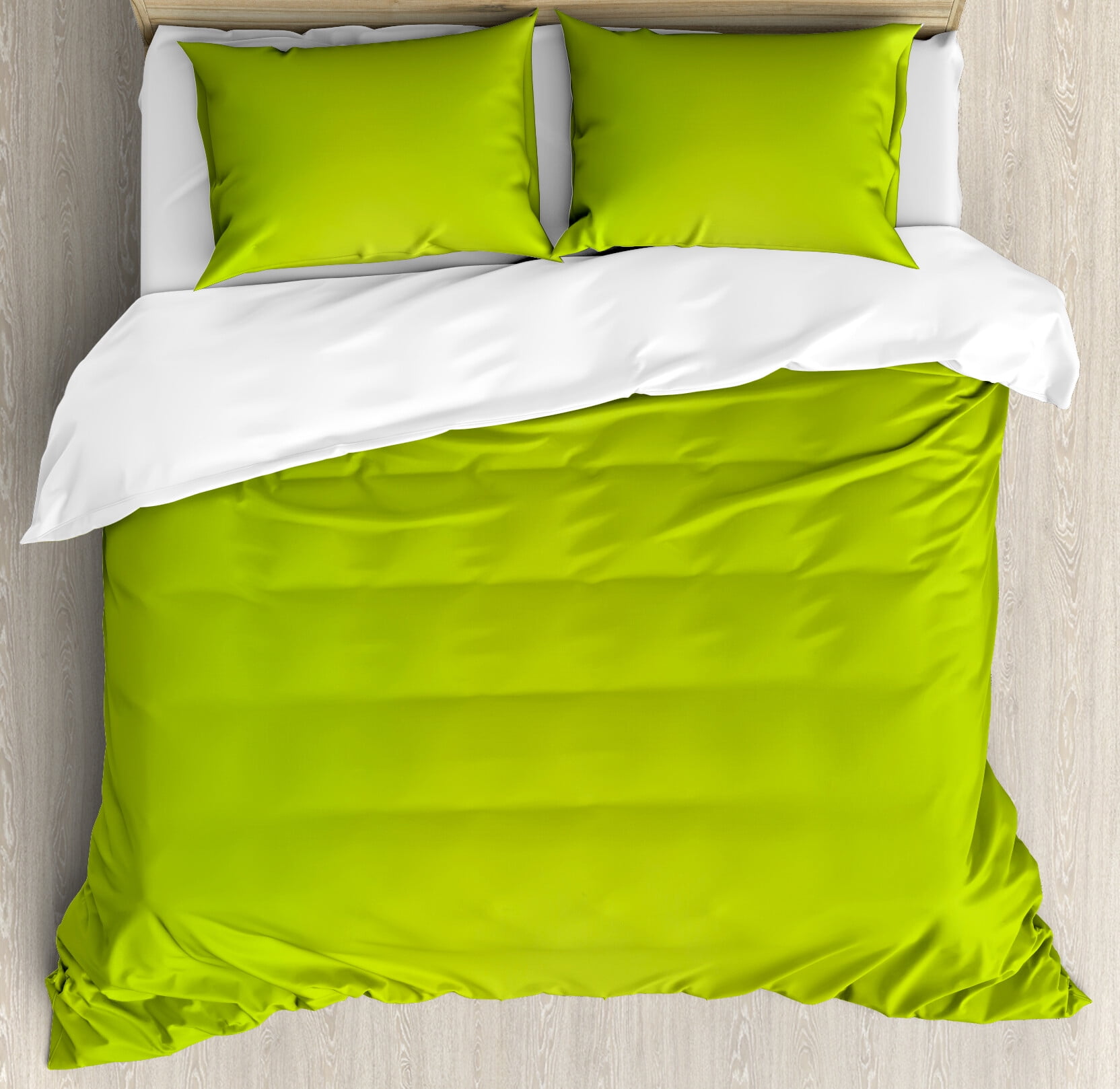 Lime Green Queen Duvet Cover Set with Pillow Shams