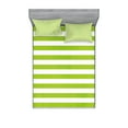 thumbnail image 1 of Ambesonne Lime Green Fitted Sheet & Pillow Sham Set, Watercolor Lines, Calking, White Lime Green, 1 of 2