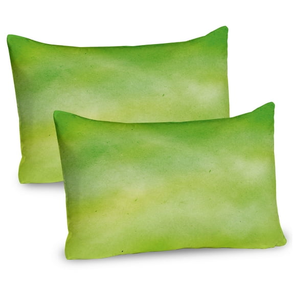 Ambesonne Lime Green Pillow Sham 2 Pack, Faded Watercolors, 36"x20", Apple Green
