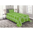 thumbnail image 1 of Ambesonne Lime Green Quilted Bedspread Set 2 Pcs, Simple Geometrical, Twin Size, Almond Green, 1 of 3