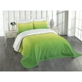 thumbnail image 1 of Ambesonne Lime Green Quilted Bedspread Set 2 Pcs, Striped Futuristic, Twin Size, Pale Green, 1 of 5