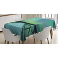 thumbnail image 1 of Ambesonne Lime Green Tablecloth Rectangular Table Cover, Bridge Snowy Arctic, 60"x84", Lime Green Petrol Blue, 1 of 4