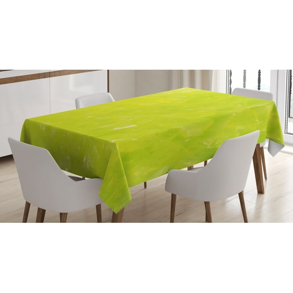 Ambesonne Lime Green Tablecloth Rectangular Table Cover, Grunge Color, 60"x84", Apple Green