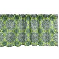thumbnail image 1 of Ambesonne Lime Green Window Valance, Moroccan Mandala, 42" x 18", Fern Green White, 1 of 3