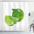 thumbnail image 1 of Ambesonne Lime Shower Curtain, Whole Sliced Citrus Fruit View, 69"Wx75"L, Fern Green and White, 1 of 4