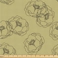 thumbnail image 1 of Ambesonne Line Art Flowers Fabric by the Yard Upholstery, Peony Sketch Art, 1 Yard, Avocado Green Dark Grey, 1 of 1