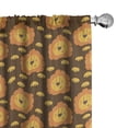 thumbnail image 1 of Ambesonne Lion Window Curtains, Funny Zoo Animals Paws, Each 28" W x 84" L, Brown Yellow and Orange, 1 of 5