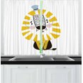 thumbnail image 1 of Ambesonne Lion Kitchen Curtains, Cartoon Jungle Animal, 55"x39", Pale Blue Yellow Black, 1 of 2