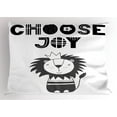 thumbnail image 1 of Ambesonne Lion Pillow Sham, King of the Jungle Words, 36" X 20", Black Grey and White, 1 of 2