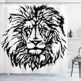 thumbnail image 1 of Ambesonne Lion Shower Curtain, Savannah Wildlife Pattern, 69"Wx84"L, Pale Grey White and Black, 1 of 3