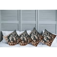 thumbnail image 1 of Ambesonne Lion Throw Pillow Cover Pack of 4, Brick Wall and Classical Pose, 4 Pcs-16" x 16", Ginger Coconut, 1 of 5