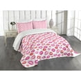 thumbnail image 1 of Ambesonne Lips Quilted Bedspread Set 3 Pcs, Pink and Red Romantic Kisses, Queen Size, Multicolor, 1 of 5