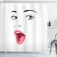 thumbnail image 1 of Ambesonne Lips Shower Curtain, Surprised Facial Expression, 69"Wx70"L, Multicolor, 1 of 3