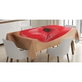 thumbnail image 1 of Ambesonne Lips Tablecloth Rectangular Table Cover, Juicy Lipstick Illustration, 60"x84", Sand Brown and Scarlet, 1 of 4