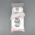 thumbnail image 1 of Ambesonne Live Laugh Love Bedding Set 3 Pcs, Abstract Pink Tone, Twin, Blush Black White, 1 of 2