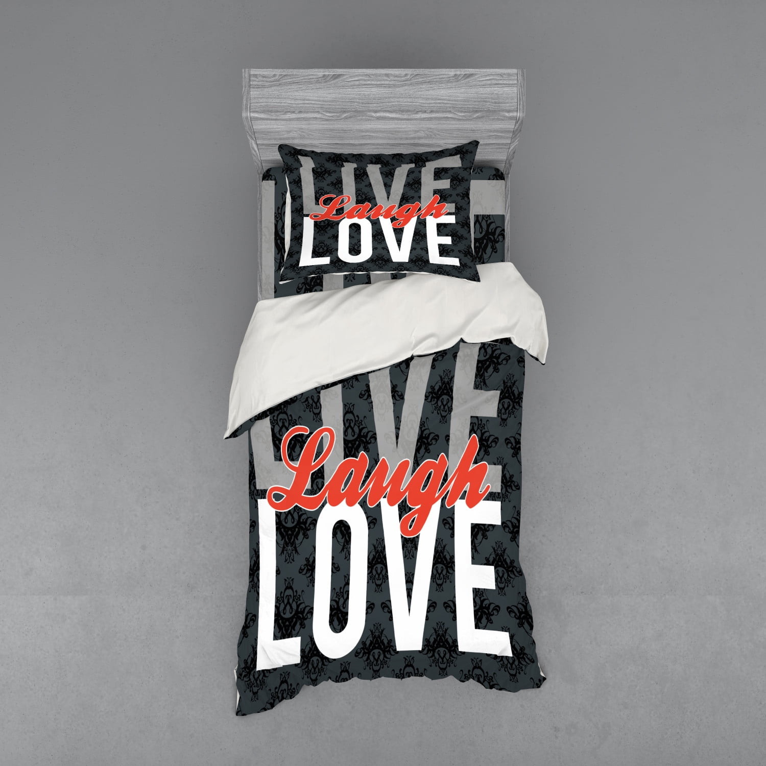 Ambesonne Live Laugh Love Modern & Contemporary Duvet Cover Set