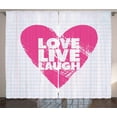 thumbnail image 1 of Ambesonne Live Laugh Love Curtains 2 Panel Set, Notebook Words, 108" x 63", Hot Pink White, 1 of 3