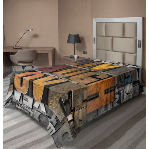 Ambesonne Live Laugh Love Flat Sheet, Values Words, TwinXL Size, Multicolor