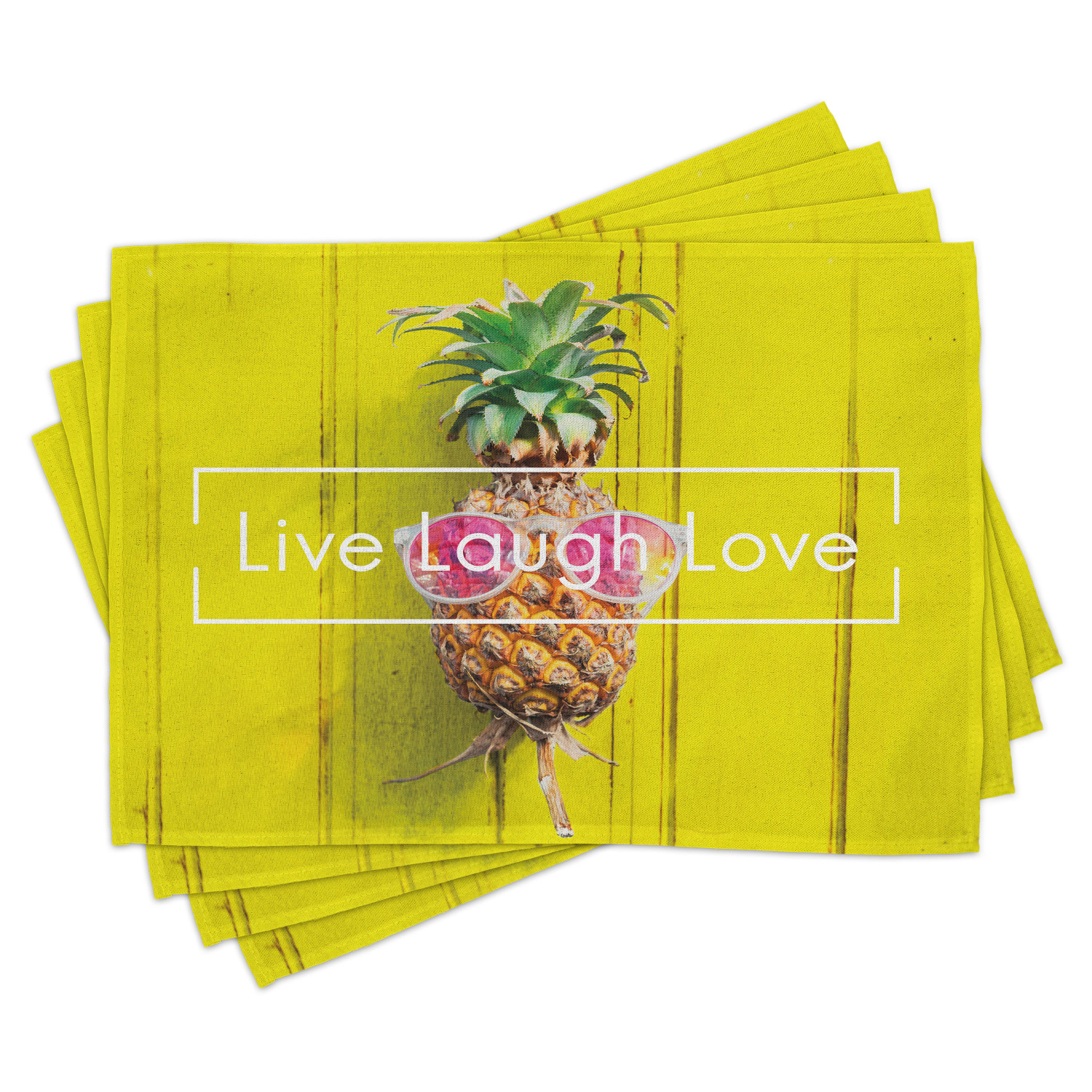 Ambesonne Live Laugh Love Place Mats Set of 4, Simplistic Inspir 並行輸入品 : Ambesonne Live Laugh Love Place Mats Set of 4