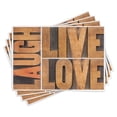 thumbnail image 1 of Ambesonne Live Laugh Love Place Mats Set of 4, Life Message, Standard Size, Pale Caramel Umber, 1 of 6