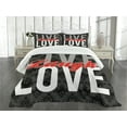 thumbnail image 1 of Ambesonne Live Laugh Love Quilted Bedspread Set 3 Pcs, Antique Damask, King Size, Multicolor, 1 of 5