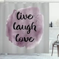 thumbnail image 1 of Ambesonne Live Laugh Love Shower Curtain, Happy Life Print, 69"Wx70"L, Lilac Grey, 1 of 4