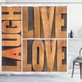 thumbnail image 1 of Ambesonne Live Laugh Love Shower Curtain, Life Message, 69"Wx70"L, Pale Caramel Umber, 1 of 3
