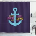 thumbnail image 1 of Ambesonne Live Laugh Love Shower Curtain, Nautical Anchor, 69"Wx84"L, Multicolor, 1 of 3