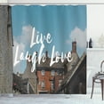 thumbnail image 1 of Ambesonne Live Laugh Love Shower Curtain, Rustic Houses, 69"Wx75"L, Multicolor, 1 of 3