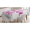thumbnail image 1 of Ambesonne Live Laugh Love Tablecloth Rectangular Table Cover, Happy Life Message, 60"x90", Fuchsia White, 1 of 4