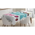 thumbnail image 1 of Ambesonne Live Laugh Love Tablecloth Rectangular Table Cover, Kisses Hearts, 60"x84", Multicolor, 1 of 4