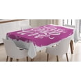 thumbnail image 1 of Ambesonne Live Laugh Love Tablecloth Rectangular Table Cover, Motivation Life, 60"x90", Fuchsia White, 1 of 4