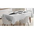 thumbnail image 1 of Ambesonne Live Laugh Love Tablecloth Rectangular Table Cover, Retro Message, 60"x90", Black White, 1 of 4