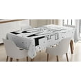 thumbnail image 1 of Ambesonne Live Laugh Love Tablecloth Rectangular Table Cover, Words Hipster, 52"x70", Black and White, 1 of 4