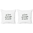 thumbnail image 1 of Ambesonne Live Laugh Love Throw Pillow Cover 2 Pack, Black Words, 20", Black White, 1 of 2