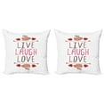 thumbnail image 1 of Ambesonne Live Laugh Love Throw Pillow Cover 2 Pack, Teacup Cookies, 16", Multicolor, 1 of 7