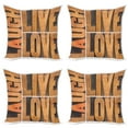 thumbnail image 1 of Ambesonne Live Laugh Love Throw Pillow Cover 4 Pack, Life Message, 24", Pale Caramel Umber, 1 of 5