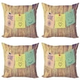 thumbnail image 1 of Ambesonne Live Laugh Love Throw Pillow Cover 4 Pack, Notes on the Board, 16", Multicolor, 1 of 7
