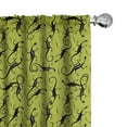 thumbnail image 1 of Ambesonne Lizards Window Curtains, Slender Shaped Reptiles, Each 28" W x 95" L, Apple Green and Charcoal Grey, 1 of 4