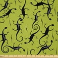 thumbnail image 1 of Ambesonne Lizards Fabric by the Yard Microfiber, Slender Shaped Reptiles, 10 Yards, Apple Green and Charcoal Grey, 1 of 2