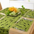 thumbnail image 1 of Ambesonne Lizards Table Runner & Placemats, Slender Shaped Reptiles, Placemat 4 pcs + Runner 14"x90", Apple Green and Charcoal Grey, 1 of 2