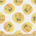 thumbnail image 1 of Ambesonne Llama Fabric by the Yard Upholstery, Round Blots Alpaca Drawn Art, 5 Yards, Mustard and Charcoal Grey, 1 of 5