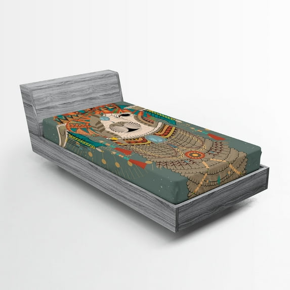 Ambesonne Llama Fitted Sheet, Clothing Alpaca, Twin Size, Multicolor