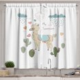 thumbnail image 1 of Ambesonne Llama Kitchen Curtains, Cartoon Alpaca Animal Cactus, 55"x39", Multicolor, 1 of 2