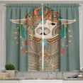 thumbnail image 1 of Ambesonne Llama Kitchen Curtains, Clothing Alpaca, 55"x39", Multicolor, 1 of 2