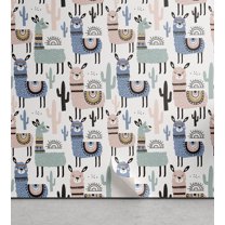 Ambesonne Llama Peel & Stick Wallpaper for Home, Cartoon Design, 13"x100", Multicolor
