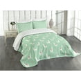 thumbnail image 1 of Ambesonne Llama Quilted Bedspread Set 3 Pcs, Candy Cane Hearts, Queen Size, Mint Green Multicolor, 1 of 3
